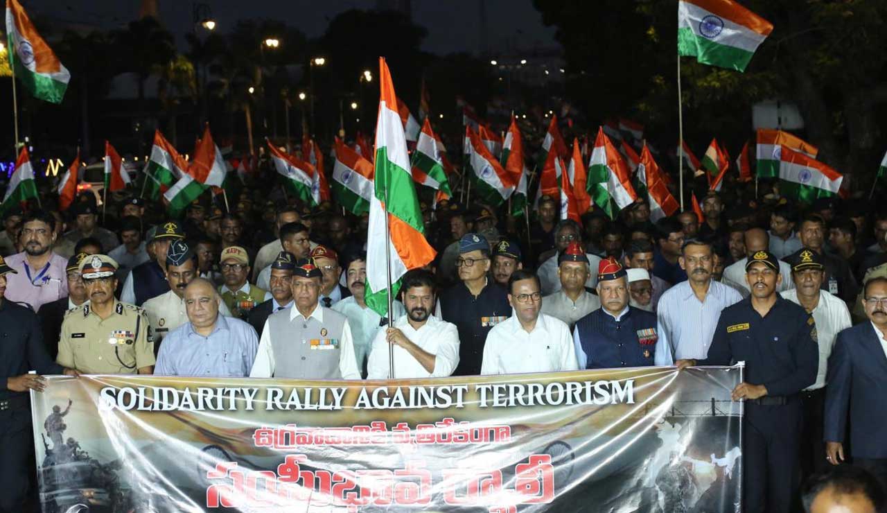 ہندوستانی فوج سے اظہاریکجہتی کیلئے تلنگانہ کے بھونگیر میں ریلی
