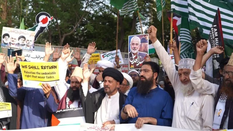 پاکستان، یوم نکبہ کی مناسبت سے فلسطینیوں کی حمایت میں غاصب اسرائیل کے خلاف ریلی